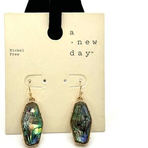 A new day Faux Abalone Shell Pierced Earrings